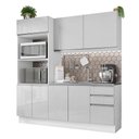 Ver imagem 3 de Armário de Cozinha Compacta 100% MDF 190cm Portas Branco Brilho Acordes Madesa 01