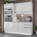 Ver imagem 1 de Armário de Cozinha Compacta 100% MDF 190cm Portas Branco Brilho Acordes Madesa 01