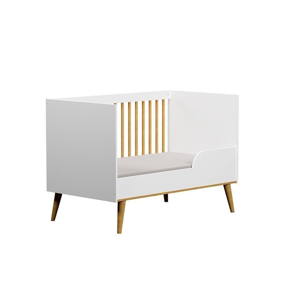 Quarto De Bebê Berço 3 Em 1 Cômoda Infantil Branco - 4