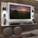 Ver imagem 1 de Painel Tv Até 60 Polegadas com 2 Leds e Prateleiras de Vidro Vegas Multimóveis Branco