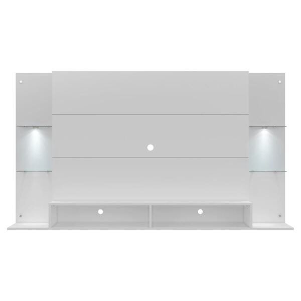 Painel Tv Até 60 Polegadas com 2 Leds e Prateleiras de Vidro Vegas Multimóveis Branco - 7