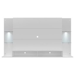 Painel Tv Até 60 Polegadas com 2 Leds e Prateleiras de Vidro Vegas Multimóveis Branco - 7