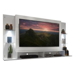 Painel Tv Até 60 Polegadas com 2 Leds e Prateleiras de Vidro Vegas Multimóveis Branco - 3