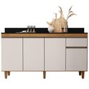 Ver imagem 1 de Balcao com Tampo 4 Portas 1 Gaveta 160 cm Grecia Cedro Areia Rudk