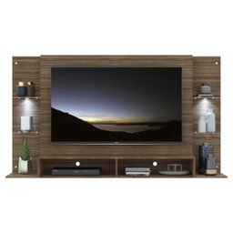 Painel Tv Até 60 Polegadas com 2 Leds e Prateleiras de Vidro Vegas Multimóveis Madeirado - 6