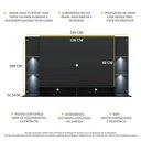 Ver imagem 4 de Painel Tv até 60 Polegadas com 4 Leds e Prateleiras de Vidro Vegas Multimóveis Preto