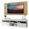 Rack com Painel e Suporte TV 65 Polegadas Suspenso e 2 Portas Londres - Branco/Rustic - 2