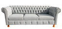 Ver imagem 1 de Sofá Chesterfield Luiz Xv Courino Branco 2m Sala Recepção Barbearia