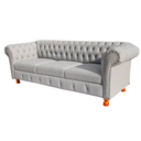 Ver imagem 2 de Sofá Chesterfield Luiz Xv Courino Branco 2m Sala Recepção Barbearia