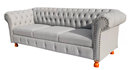 Ver imagem 2 de Sofá Chesterfield Luiz Xv Courino Branco 2m Sala Recepção Barbearia