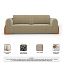 Ver imagem 5 de Sofá Living Bloom 180cm 02 Lugares com Pés de Madeira Bouclê Bege - Abmaza