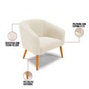 Ver imagem 6 de Kit 1 Namoradeira E 1 Poltrona Pés Palito Castanho Cor Bege