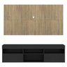 Rack com Painel e Suporte TV 65 Polegadas Suspenso e 2 Portas Londres - Preto/Rustic - 6