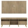 Rack com Painel Tv 65 Polegadas Londres Multimóveis Pés Retrô Rustic/Natural - 6
