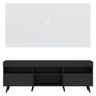 Rack com Painel TV 65 Polegadas Preto/Branco Londres Multimóveis Pés Retrô Preto - 6