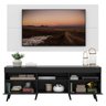 Rack com Painel TV 65 Polegadas Preto/Branco Londres Multimóveis Pés Retrô Preto - 5