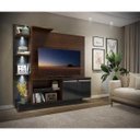 Ver imagem 7 de Estante com 3 Leds Painel TV 55" e 2 Portas Dallas Multimóveis Madeirado/Preto