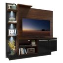 Ver imagem 2 de Estante com 3 Leds Painel TV 55" e 2 Portas Dallas Multimóveis Madeirado/Preto