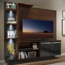 Ver imagem 1 de Estante com 3 Leds Painel TV 55" e 2 Portas Dallas Multimóveis Madeirado/Preto