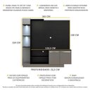 Ver imagem 3 de Estante com 2 Leds Painel Tv 55" e 2 Portas Dallas Multimóveis Preto/Lacca Fumê