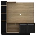 Ver imagem 6 de Estante com Painel Tv 55" e 2 Portas Denver Multimóveis Rustic/Preto