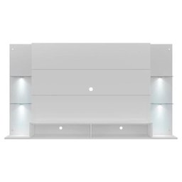 Painel Tv Até 60 Polegadas com 4 Leds e Prateleiras de Vidro Vegas Multimóveis Branco - 7