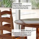 Ver imagem 5 de Conjunto Mesa de Jantar 103cm Redonda e 4 Cadeiras Estofadas 100% Madeira Maciça Parit Espresso Móveis