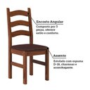 Ver imagem 6 de Conjunto Mesa de Jantar 103cm Redonda e 4 Cadeiras Estofadas 100% Madeira Maciça Parit Espresso Móveis