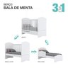 Berço Multifuncional 3 em 1 Minicama Bala de Menta Branco - Adj Decor - 3