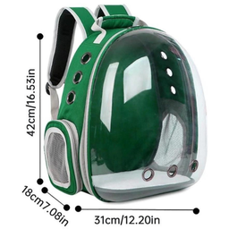 Mochila Pet para Transporte de Cães e Gatos Visão Panorâmica (verde) - 4