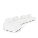 Ver imagem 2 de Sofá 4 Lugares Orgânico com Chaise e 3 Módulos Berlim bouclê Off White K01 - D'Rossi