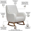 Ver imagem 4 de Poltrona de Amamentação com Balanço Base Nina Sky D02 Linho Branco C-419 - Lyam Decor