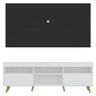 Rack com Painel TV 65 Polegadas Branco/Preto Londres Multimóveis Pés Retrô Natural - 6