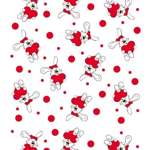 Papel De Parede Para Quarto De Criança Coelhos Com Coração Fundo Branco
