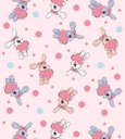 Ver imagem 1 de Papel De Parede Para Quarto Infantil Com Fundo Rosa Coelhos Coração