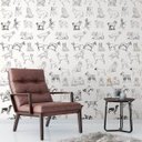 Ver imagem 2 de Papel De Parede Animais Para Petshop Com Fundo Branco