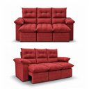 Ver imagem 4 de Sofá 3 Lugares Retrátil e Reclinável 2,00m Lyon Velusoft Vermelho Cama Inbox