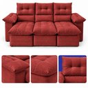 Ver imagem 7 de Sofá 3 Lugares Retrátil e Reclinável 2,00m Lyon Velusoft Vermelho Cama Inbox