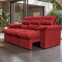 Ver imagem 5 de Sofá 3 Lugares Retrátil e Reclinável 2,00m Lyon Velusoft Vermelho Cama Inbox