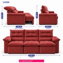 Ver imagem 2 de Sofá 3 Lugares Retrátil e Reclinável 2,00m Lyon Velusoft Vermelho Cama Inbox