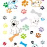 Papel De Parede Branco Com Detalhes Colorido Cachorro Gato Para Quarto Sala Infantil - 2