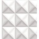 Ver imagem 2 de Papel De Parede Para Sala Quarto Branco Com Sombra Cinza Com Efeito 3D