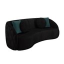 Ver imagem 1 de Sofá Decorativo 240cm c/ Almofadas Redondas Preto
