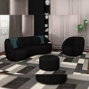 Ver imagem 4 de Sofá Decorativo 240cm c/ Almofadas Redondas Preto