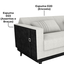 Ver imagem 5 de Sofa Cama 2 Lugares 203 Cm Boucle Natural Corino Preto Milani Store