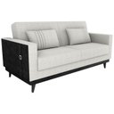 Ver imagem 1 de Sofa Cama 2 Lugares 203 Cm Boucle Natural Corino Preto Milani Store