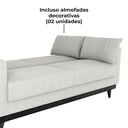 Ver imagem 7 de Sofa Cama 2 Lugares 203 Cm Boucle Natural Corino Preto Milani Store