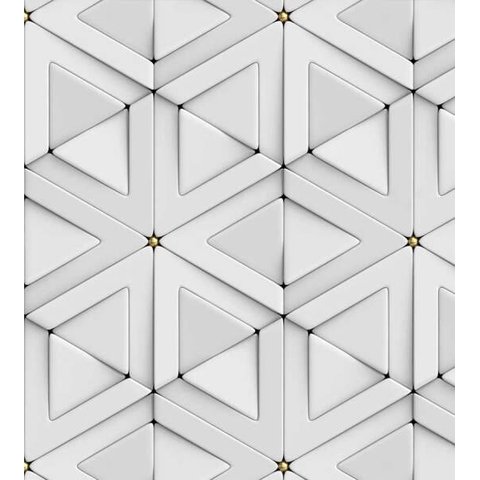 Papel De Parede Para Sala Quarto Cinza Com Detalhes Bege Com Efeito 3D