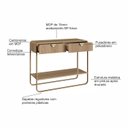 Ver imagem 5 de Aparador Sala com Gavetas 100cm Prateleira e Pés em Metal Cor:hanover com Dourado