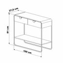 Ver imagem 3 de Aparador Sala com Gavetas 100cm Prateleira e Pés em Metal Cor:hanover com Dourado